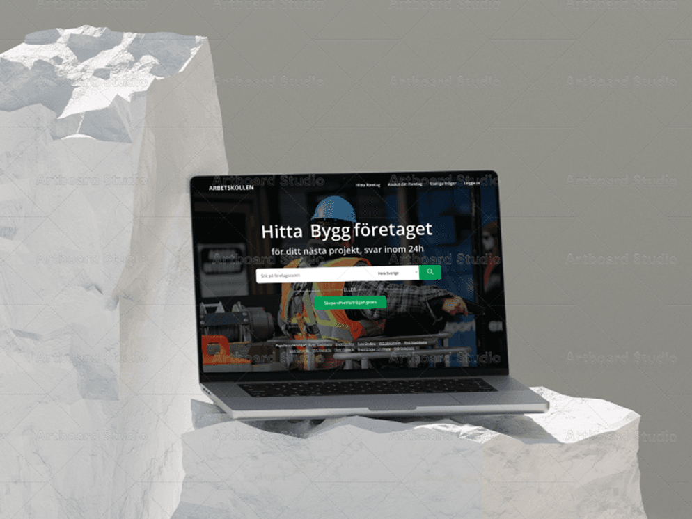 Screenshot of the Arbetskollen website and platform